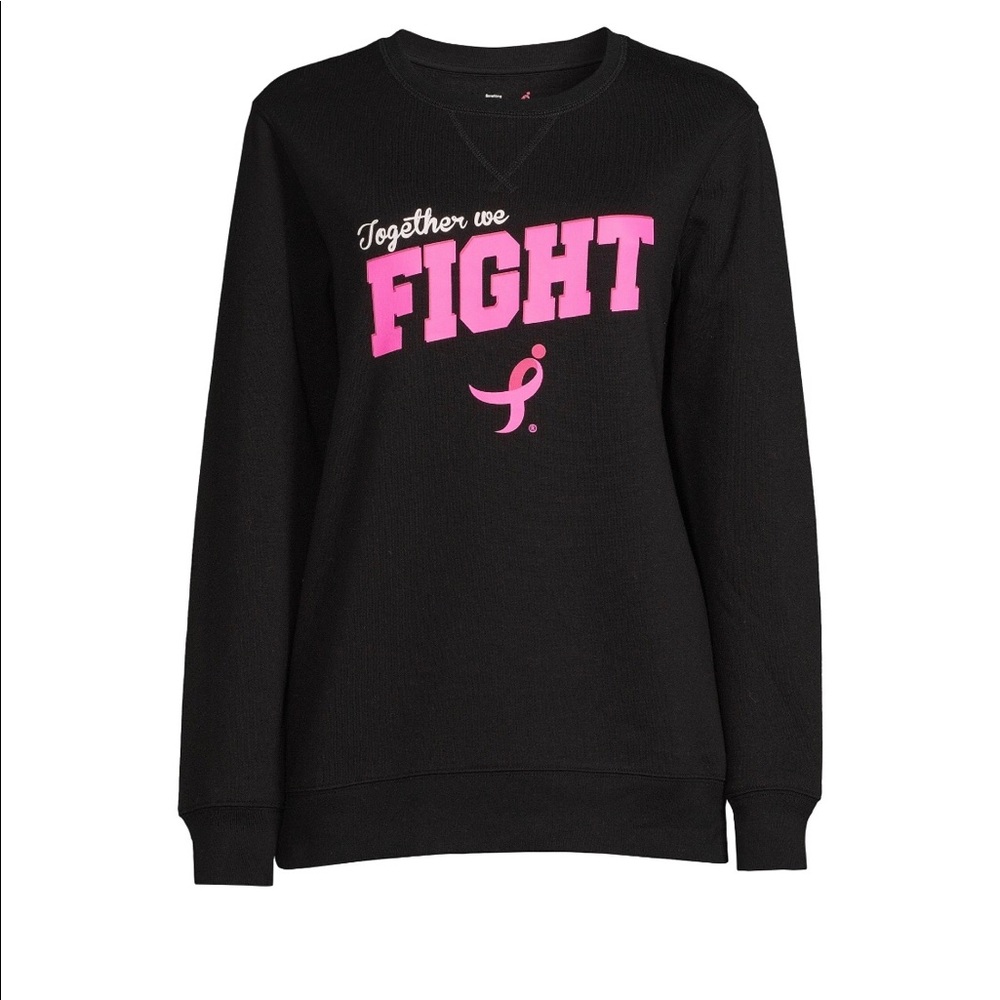 Susan G Komen Womens Sweatshirt In Black  Size Medium 8-10 Fleece Lined …